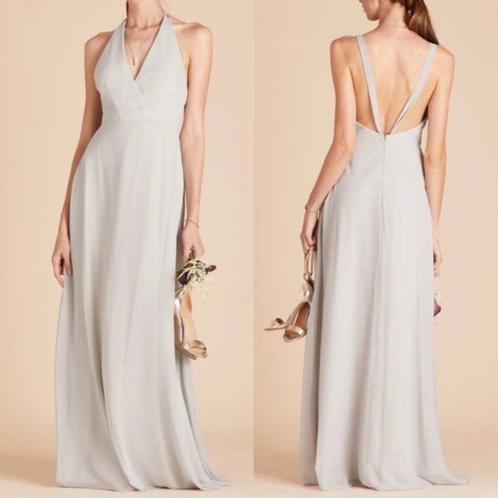NWT Birdy Grey Moni Convertible Maxi Dress Sz M Dove Grey Bridesmaid Gown Fairy